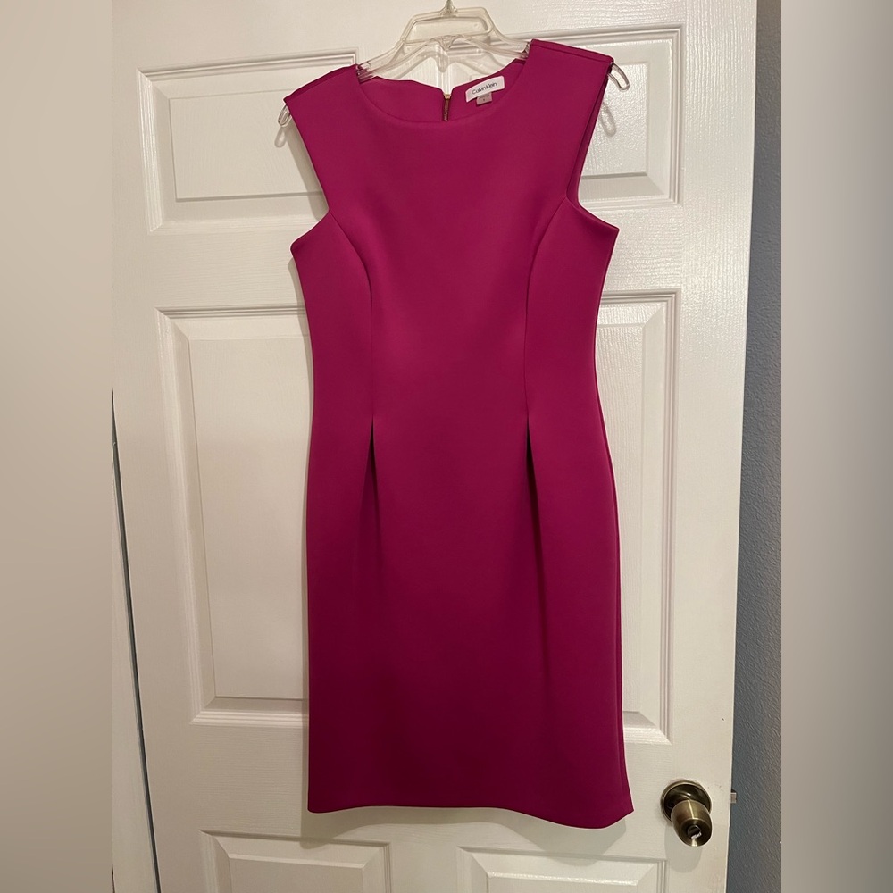 Calvin Klein Pink Cut Out Pleated Mini Dress